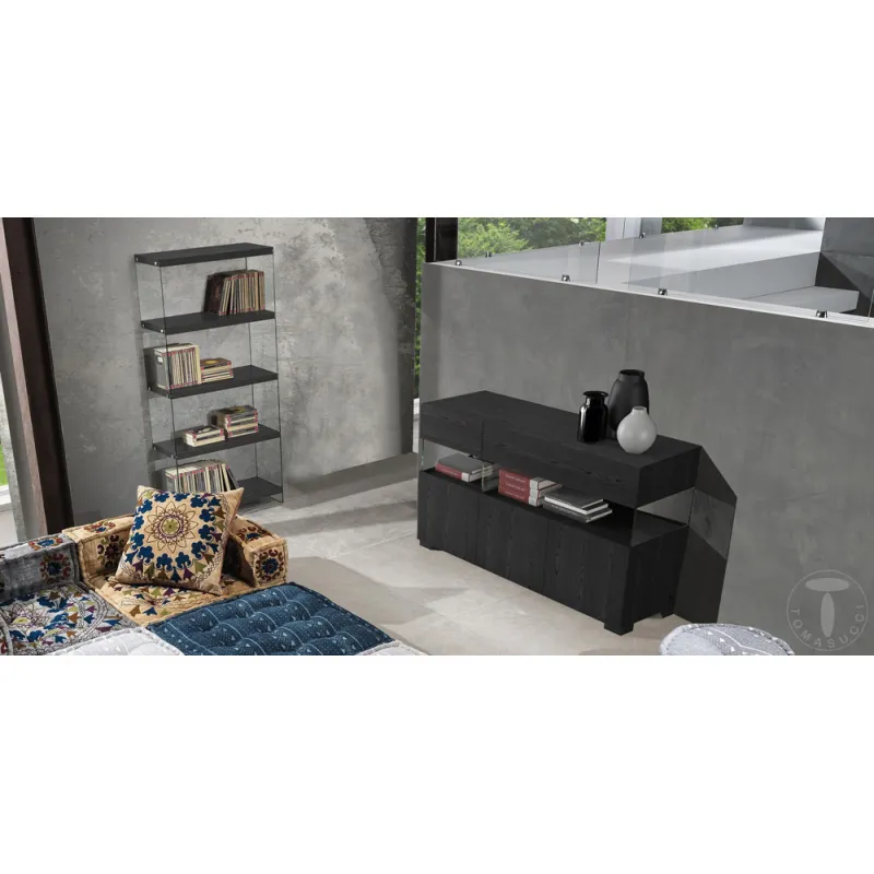 Bufet Din Panouri Ecologice Float Black Wood 3A 5066 Tomasucci Italia 