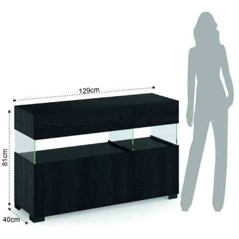 Bufet Din Panouri Ecologice Float Black Wood 3A 5066 Tomasucci Italia 