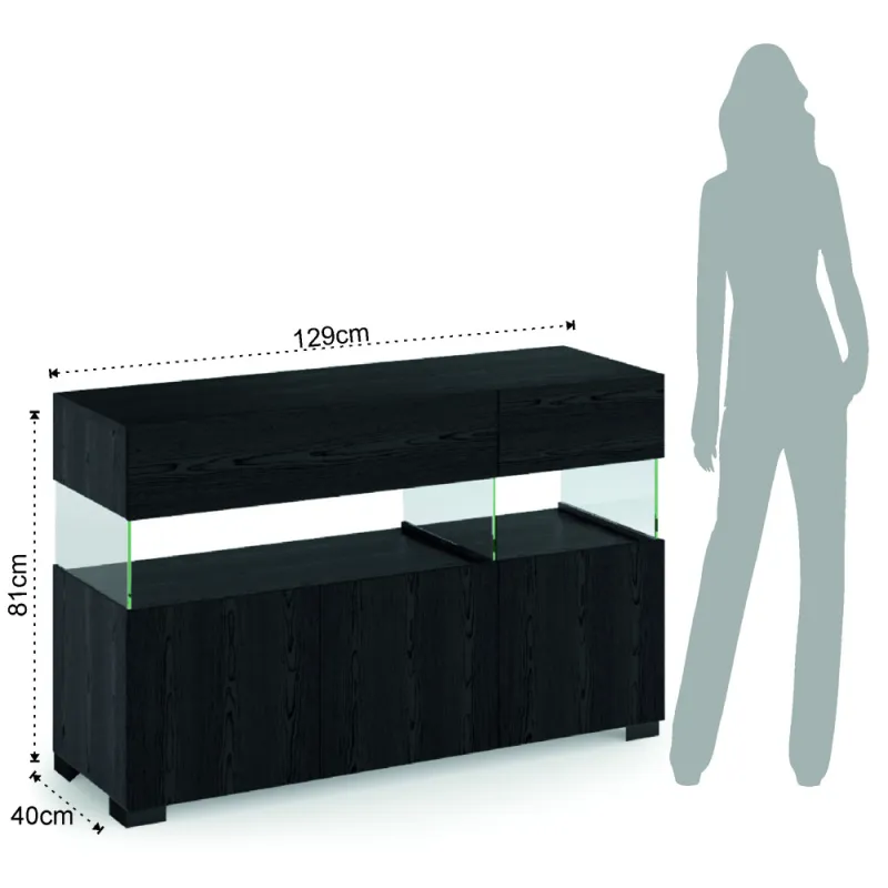 Bufet Din Panouri Ecologice Float Black Wood 3A 5066 Tomasucci Italia 