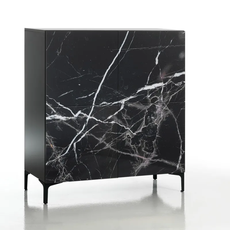 Dulap Inalt Din Panouri Ecologice Kim Black Marble 5080 Tomasucci Italia 
