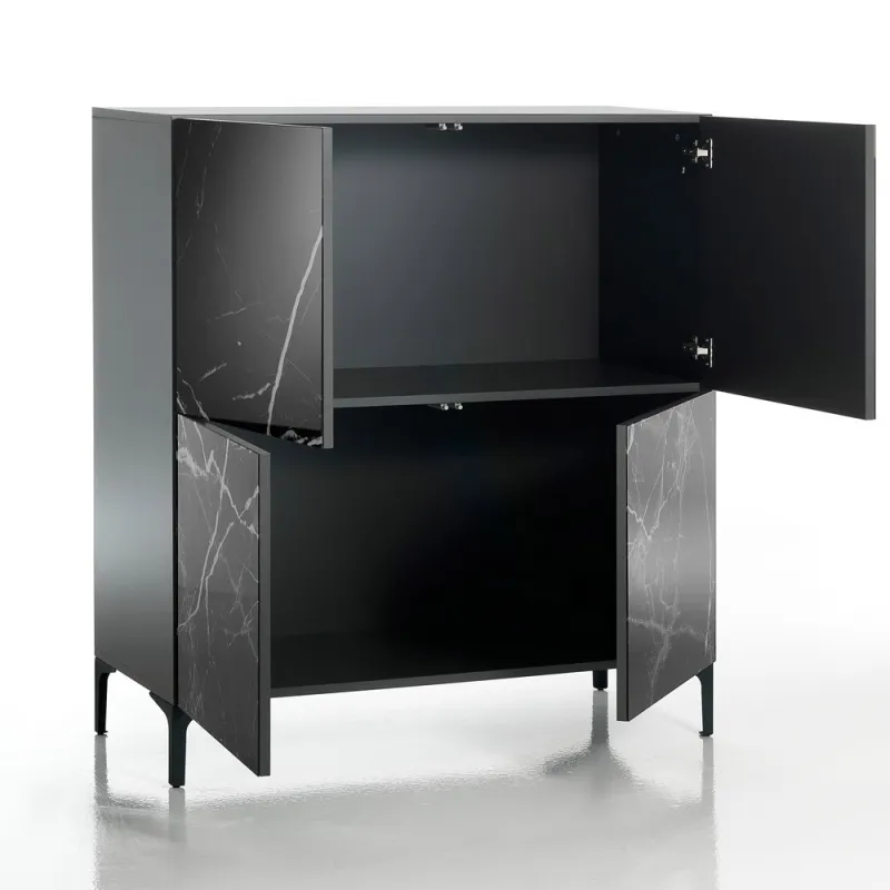 Dulap Inalt Din Panouri Ecologice Kim Black Marble 5080 Tomasucci Italia 