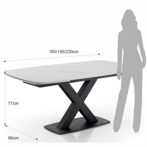 Masa Extensibila Alexa White Marble 5084 Tomasucci Italia 