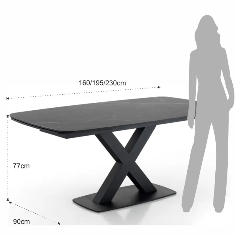 Masa Extensibila Alexa Black Marble 5085 Tomasucci Italia 