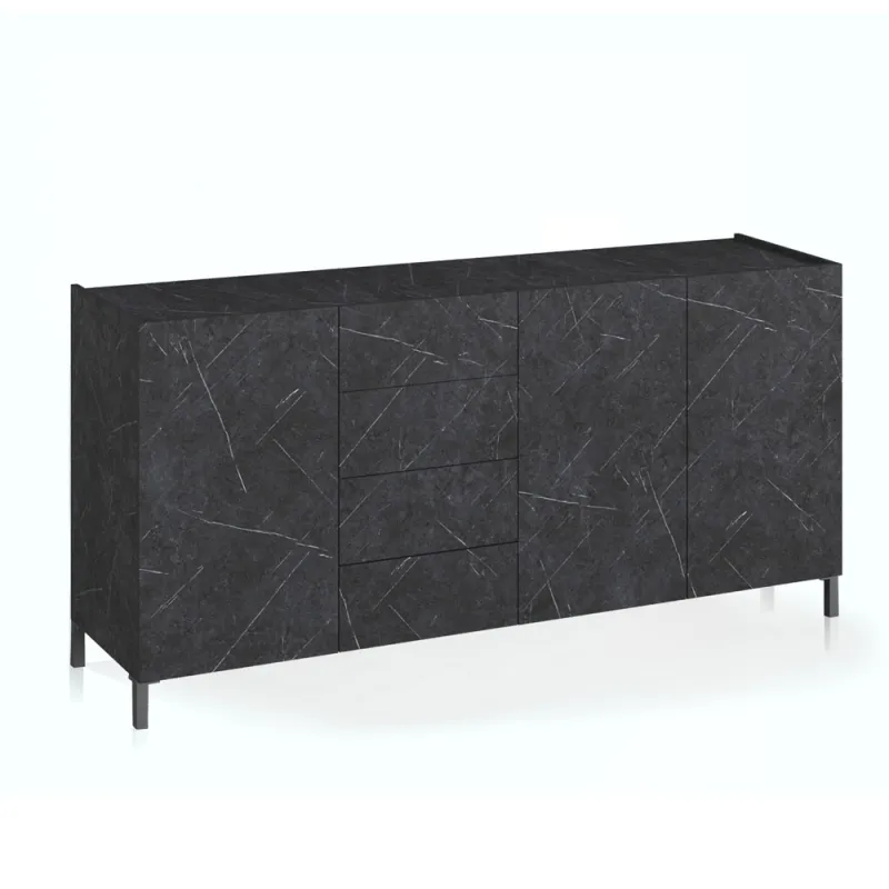 Bufet Mare Din Panouri Ecologice Eddy Black Marble 5351 Tomasucci Italia 