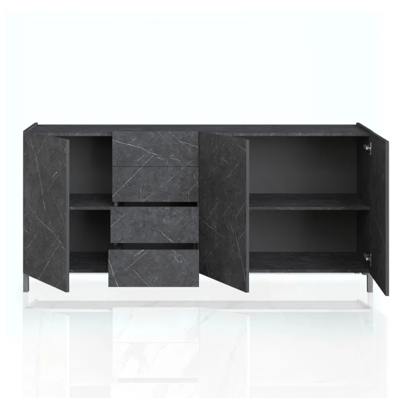 Bufet Mare Din Panouri Ecologice Eddy Black Marble 5351 Tomasucci Italia 