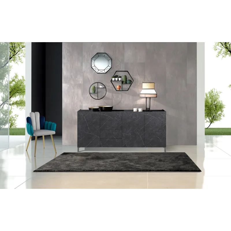 Bufet Mare Din Panouri Ecologice Eddy Black Marble 5351 Tomasucci Italia 