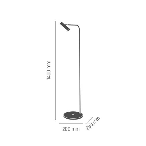 Lampadar AMOS 8908(0175) Amplex, GU10, Negru, Polonia