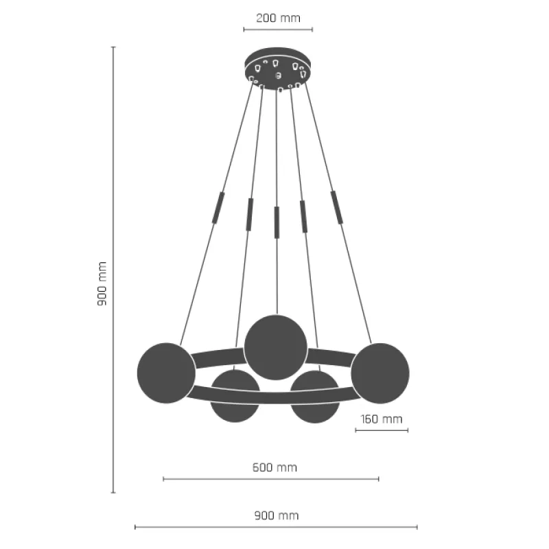 Candelabru BALI  8845 Amplex,  Negru, Polonia.