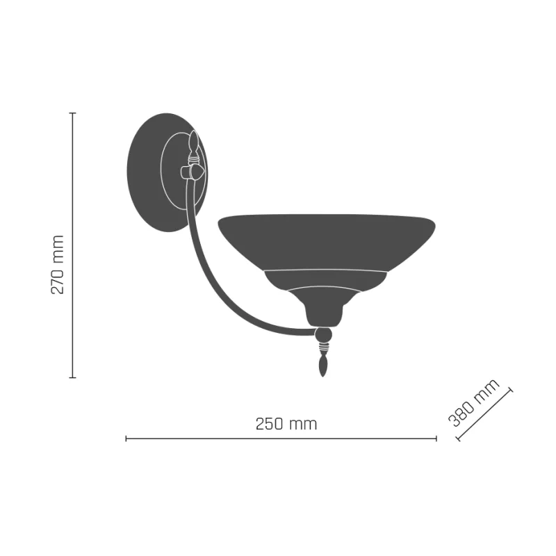 Aplica ONYX OPAL 8743(320) Amplex, E27, Auriu, Polonia