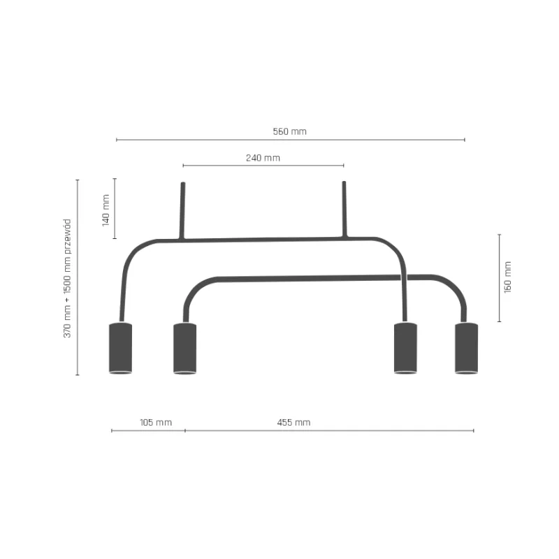 Candelabru VAI 8839 Amplex,  Negru, Polonia